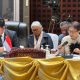 Menteri Luar Negeri (Menlu) RI Retno Marsudi (kanan) bersama Menteri Koordinator bidang Politik, Hukum dan Keamanan (Menkopolhukam) RI Hadi Tjahjanto dalam Pertemuan Tingkat Menteri untuk Pilar Politik-Keamanan ASEAN (APSC) ke-28 di Vientiane, Laos, Selasa (8/10/2024).