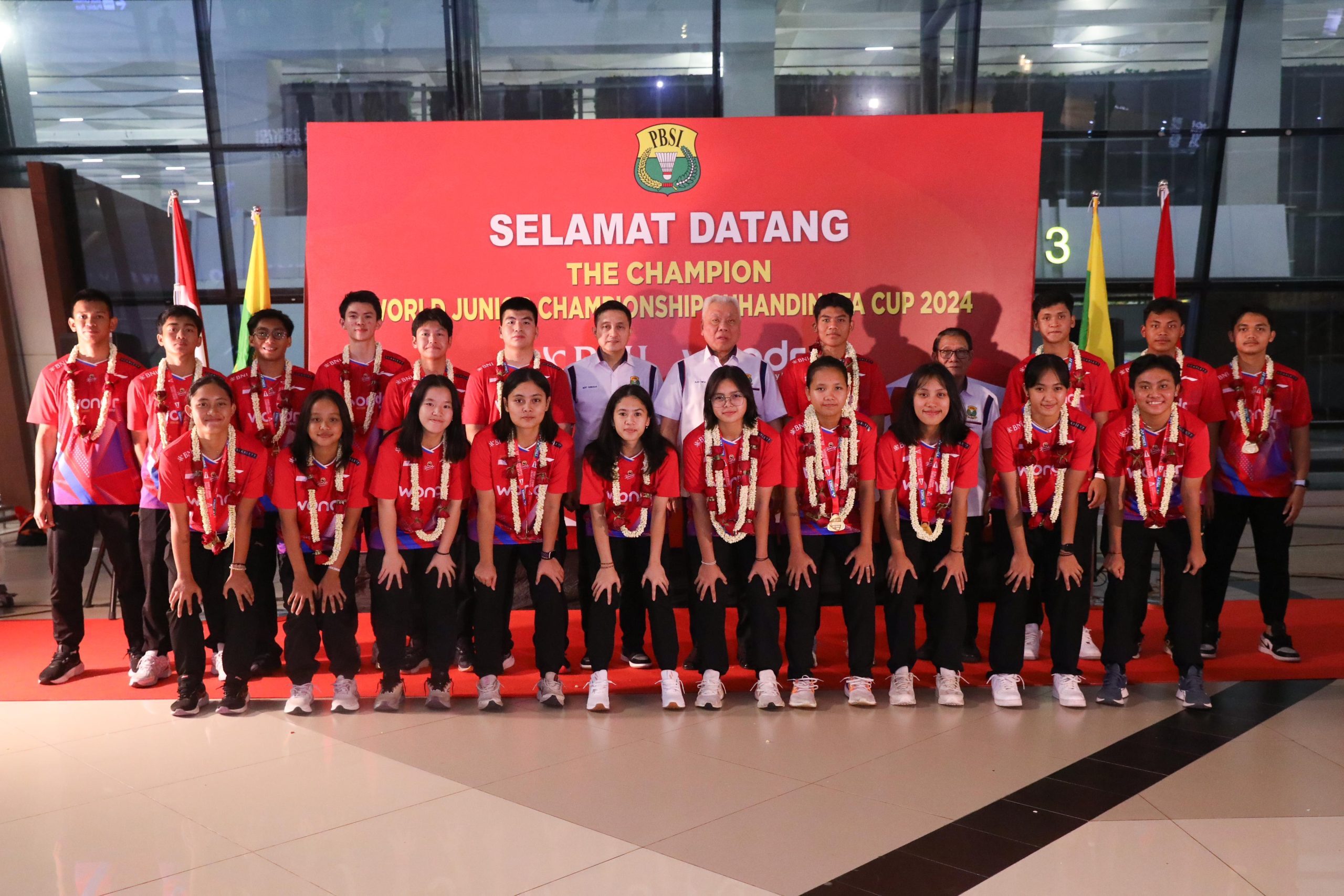 Tim Bulutangkis Indonesia Juara Piala Suhandinata Disambut Meriah