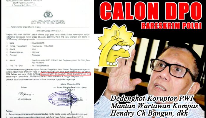 Pimpinan Koruptor PWI Tidak Hadiri Panggilan Polisi, Wilson Lalengke: Ini Adalah Aib!