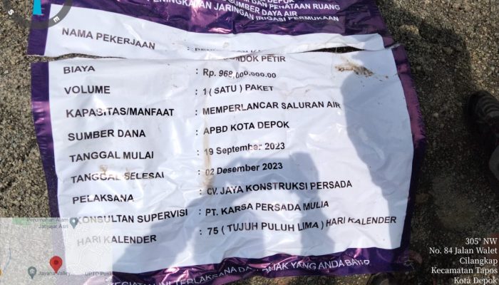 Proyek Turap di Cilangkap Diduga Lalai : Papan Pagu Tak Terpasang, Pelaksana Beri Alasan Tak Masuk Akal 2