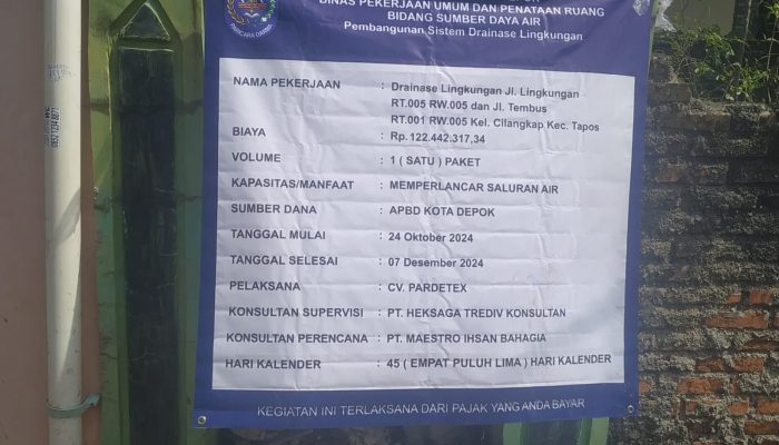 Minim Pengawasan, Proyek Drainase di Cilangkap Depok Disorot : Pelaksana dan Konsultan Jarang Hadir, Material Berkualitas Buruk Ditemukan 2