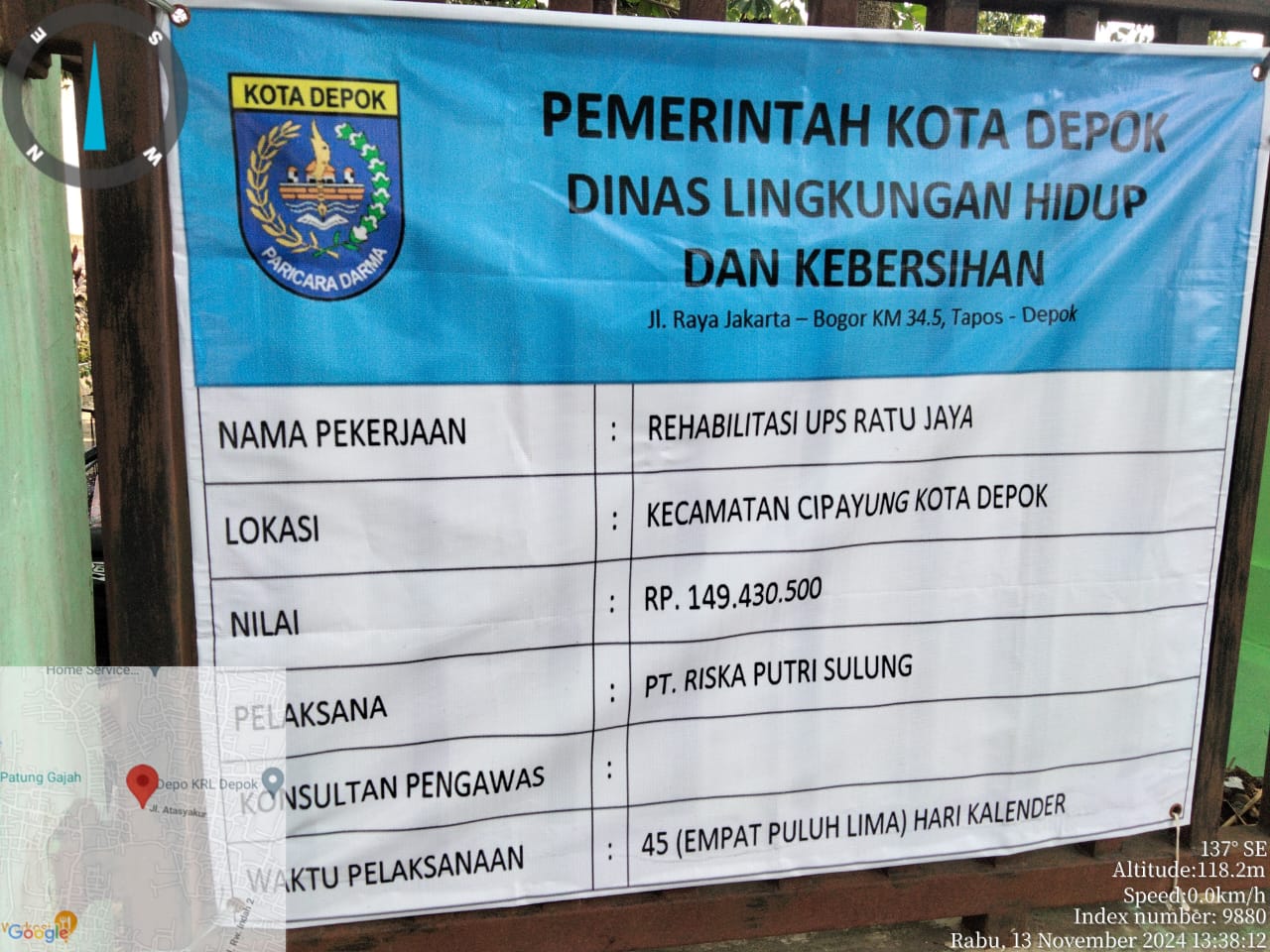 Proyek Rehabilitasi UPS Ratu Jaya : Anggaran Rp 149 Juta Diduga Dikorbankan Tanpa Pengawasan 2