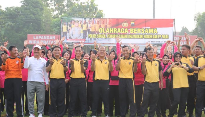 Jalin Keharmonisan dengan Anggota, Kapolres Sragen Adakan Olahraga Bersama Mengundang PP Polri Serta Dian Kemala 2