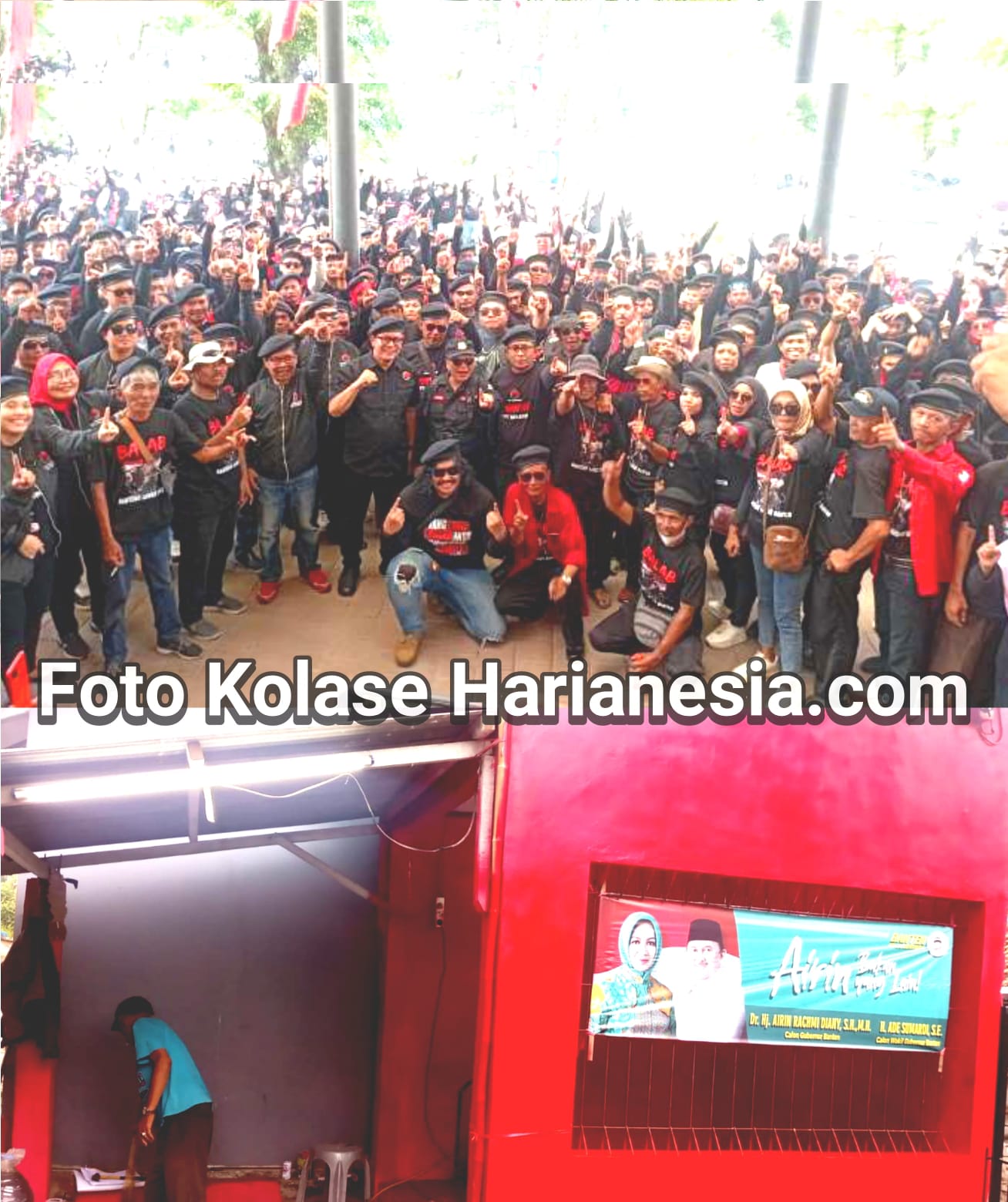 Menggunakan Baret Dan Kaos Hitam Bertuliskan Banteng Satu Komando, Ribka Tjiptaning Menggelar Apel Siaga Lawan Indikasi Pilkada Curang
