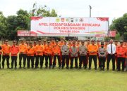 Hadapi Cuaca Ekstrem, Kapolres Sragen Selenggarakan Apel Kesiapsiagaan Penanggulangan Bencana Bersama Unsur Terkait