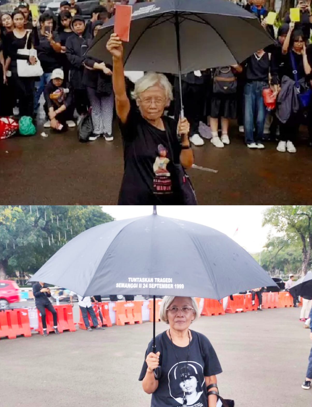 Sosok Ibu Sumarsih yang menjadi Perbincangan di aksi Kamisan/Depan Istana (twitter.com/WagimanDeep212_)