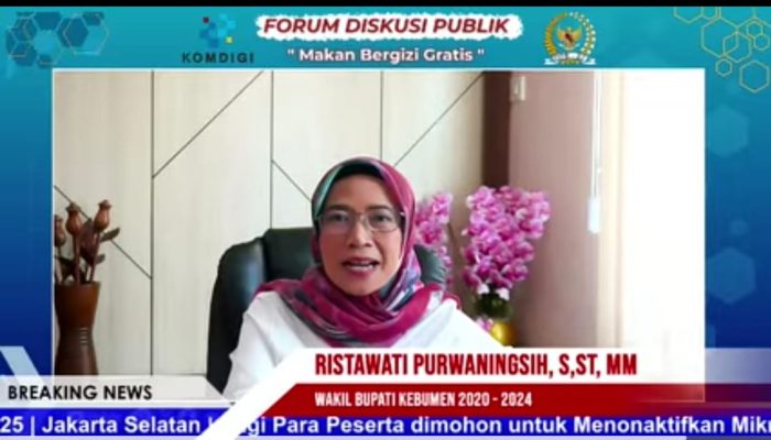 Ristawati Purwaningsih : MBG Akan Jadi Program Nasional yang Efektif Jika Didukung Tata Kelola yang Optimal, Fokus pada Kebersihan, Keamanan Pangan, dan Efisiensi Prosedur