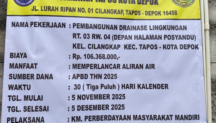 Proyek Drainase Cilangkap Di Duga Asal Jadi: Lantai Dasar Hanya 2 cm, Jauh di Bawah Standar