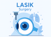 Ilustrasi operasi mata LASIK modern dengan teknologi laser