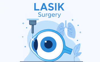 Ilustrasi operasi mata LASIK modern dengan teknologi laser