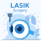 Ilustrasi operasi mata LASIK modern dengan teknologi laser