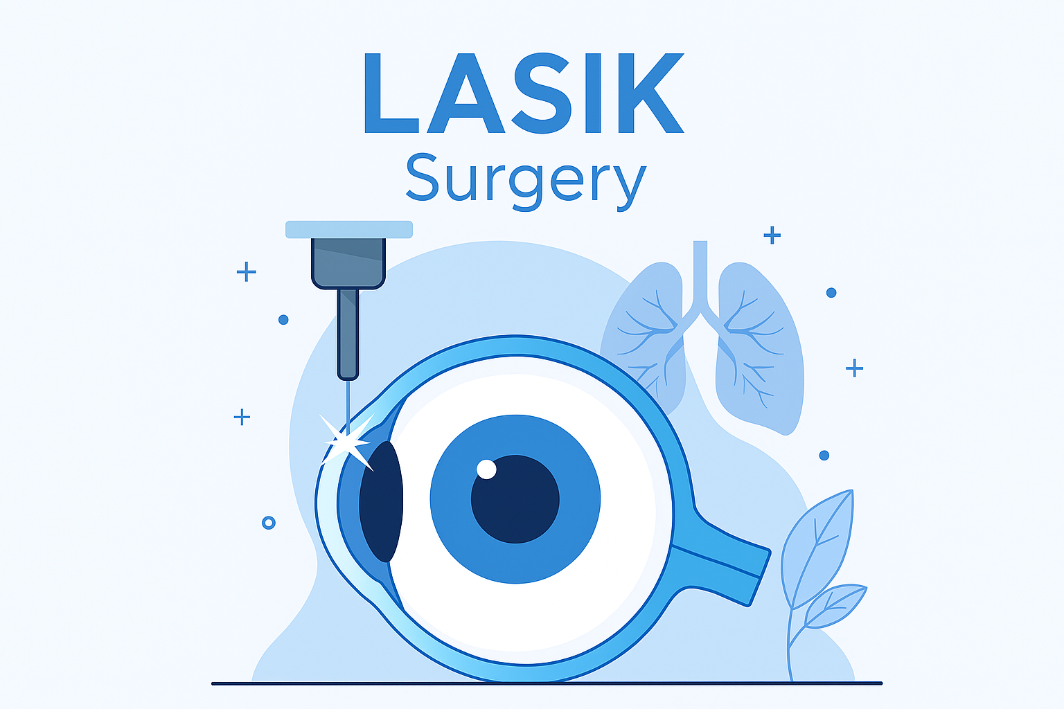 Ilustrasi operasi mata LASIK modern dengan teknologi laser