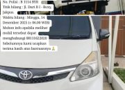 Mobil Avanza Veloz Putih Milik Muhammad Salahudin S.Pd Hilang di Kawasan Duri–Roxy
