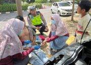 Aksi Cepat Petugas Posyan 519 A Polres Sragen, Pemudik Tersiram Air Radiator Panas Selamat Tertangani