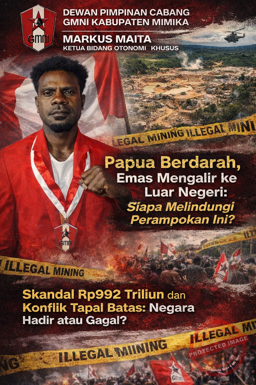 *GMNI Mimika Soroti Skandal Rp992 Triliun Emas Ilegal dan Konflik Tapal Batas: "Negara Jangan Absen!"*