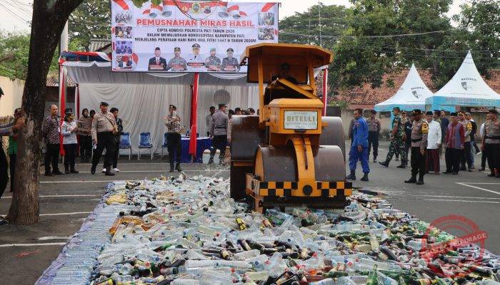 5.475 Botol Miras Ilegal Disita, Polresta Pati Tegaskan Perang terhadap Peredaran Minuman Keras