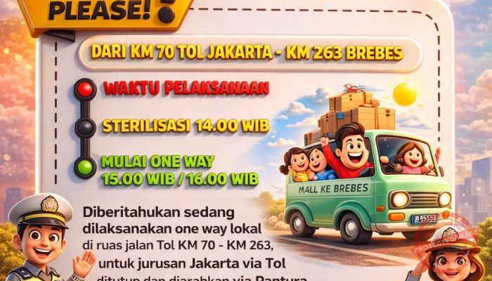 Info Update, Di Berlakukan One Way Nasional Sepenggal Hari Ini Dari Cikatama Ke Brebes