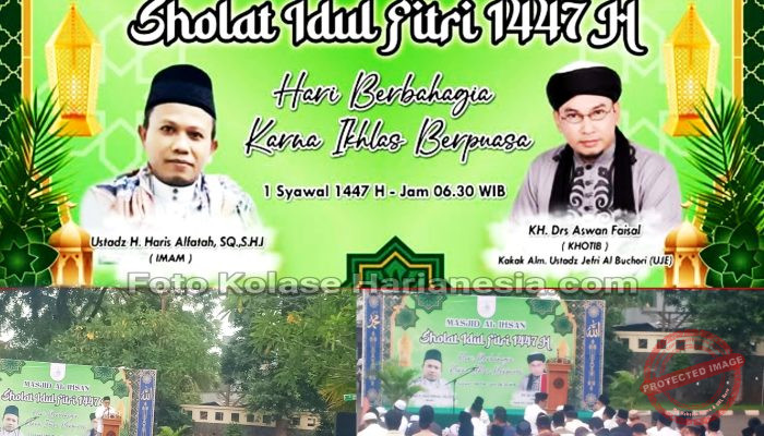 KH.Aswan Faizal Menjadi Khotib Shallat Ied 1447 Hijriyah di Masjid Al Ikhsan Puribeta Larangan Kota Tangerang