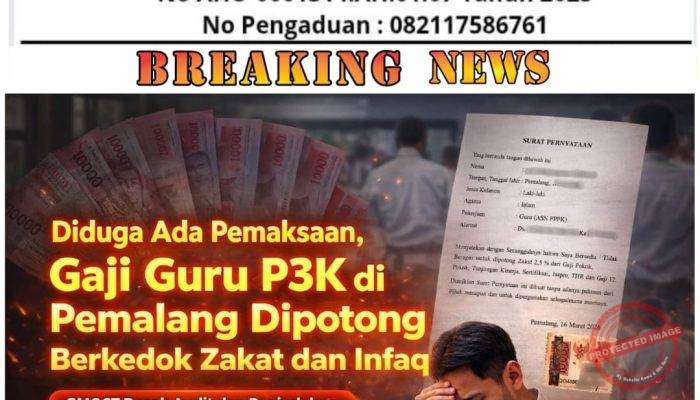 Diduga Ada Pemaksaan, Gaji Guru P3K di Pemalang Dipotong Berkedok Zakat dan Infaq: GMOCT Desak Audit dan Penindakan