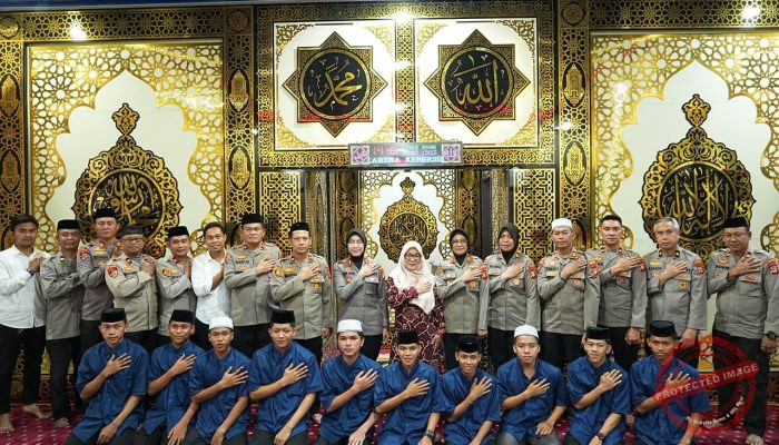 Penuh Kehangatan, Polres Pelabuhan Makassar Gelar Pengajian Bersama Anak Yatim Hafiz Alqur’an