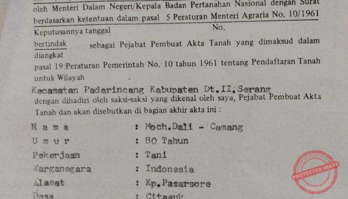 Sengketa Tanah Waris di Serang: Ahli Waris Samhudi Persoalkan Sertifikat PTSL yang Terbit Tanpa Sepengetahuan Keluarga