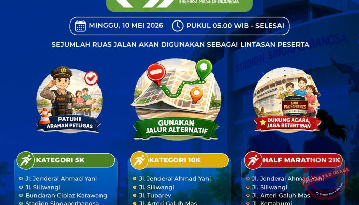 Karawang Half Marathon 2026 Digelar Minggu Pagi, Ini Daftar Jalan yang Akan Dilalui Peserta