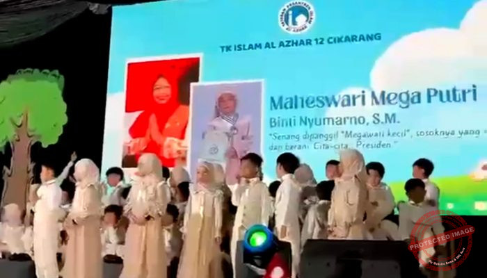 Siswi TK Islam Al Azhar 12 Cikarang Diwisuda, Cita-cita Megawati Ingin Jadi Presiden