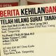 Telah Hilang Surat Akta Jual Beli Tanah