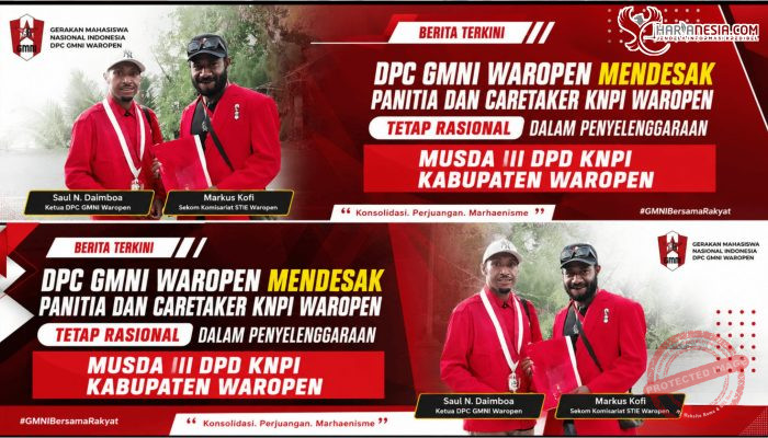 GMNI Waropen Minta Musda III KNPI Berjalan Transparan dan Sesuai AD/ART