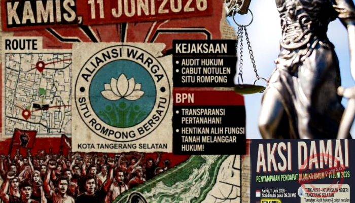 Aliansi Warga Situ Rompong Gelar Aksi di Kejaksaan dan BPN Tangsel Tuntut Kepastian Hukum Tanah