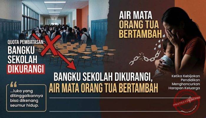 Bangku Sekolah Dikurangi, Air Mata Orang Tua Bertambah