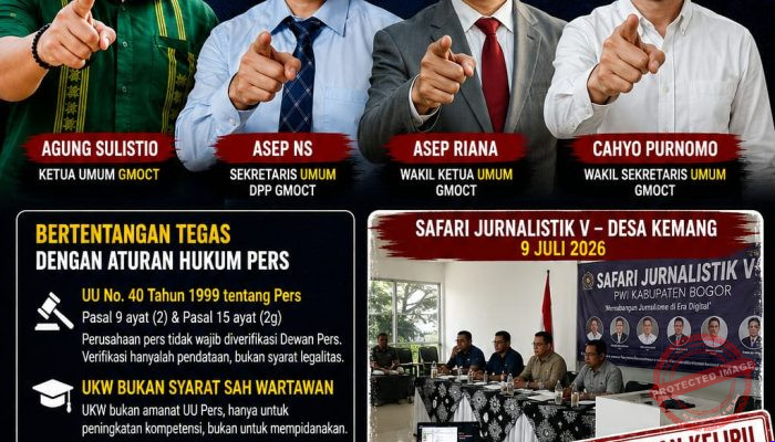 Pernyataan Keliru Soal UKW & Verifikasi, GMOCT Kecam Keras Anggota PWI Kab. Bogor Minta Maaf Harus Lewat Video dan Hentikan Pansos