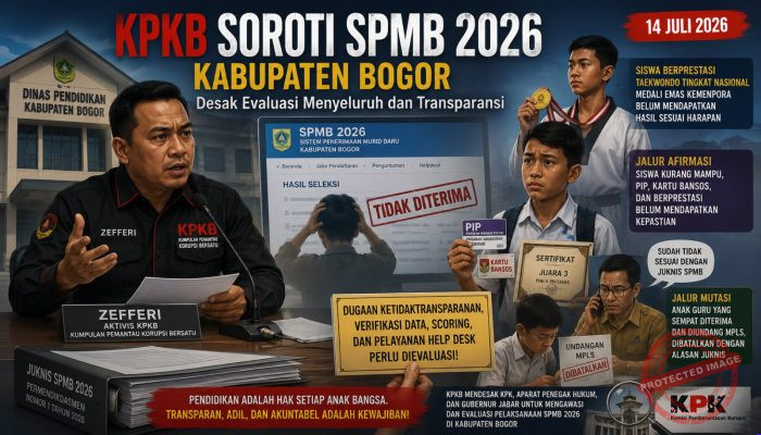 KPKB Soroti Pelaksanaan SPMB 2026 Kabupaten Bogor, Minta Evaluasi Menyeluruh