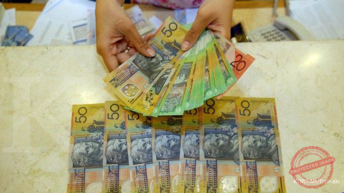 Grafik pergerakan nilai tukar AUD/USD yang melemah ke 0,7161