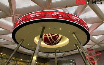 Grafik pergerakan IHSG yang melemah sepekan dengan kapitalisasi pasar BEI turun