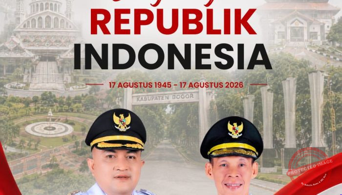 Bupati Bogor Rudy Susmanto dan Wakil Bupati Bogor Ade Ruhandi (Jaro Ade) menyampaikan ucapan selamat HUT ke-81 Kemerdekaan Republik Indonesia