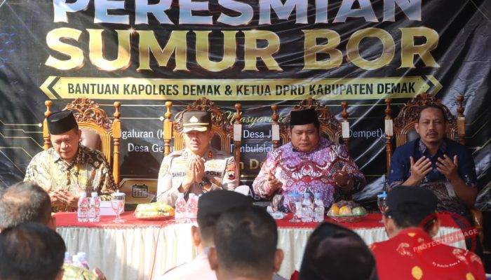 Hadapi Kemarau, Kapolres Demak dan Ketua DPRD Resmikan Empat Sumur Bor