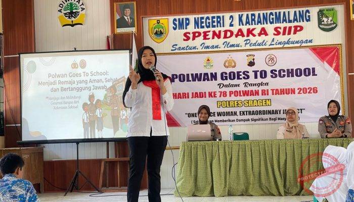 Polwan Goes To School Jelang Hari Jadi Ke 78, Polres Sragen Bekali Pelajar dengan Edukasi Anti Bullying, Narkoba dan Bijak Bermedia Sosial