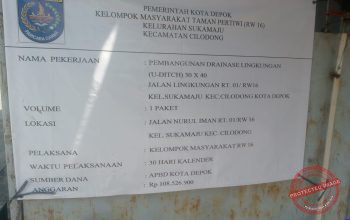 Proyek Drainase Pokmas RW 16 Dipertanyakan, Warga Mengaku Tak Dilibatkan
