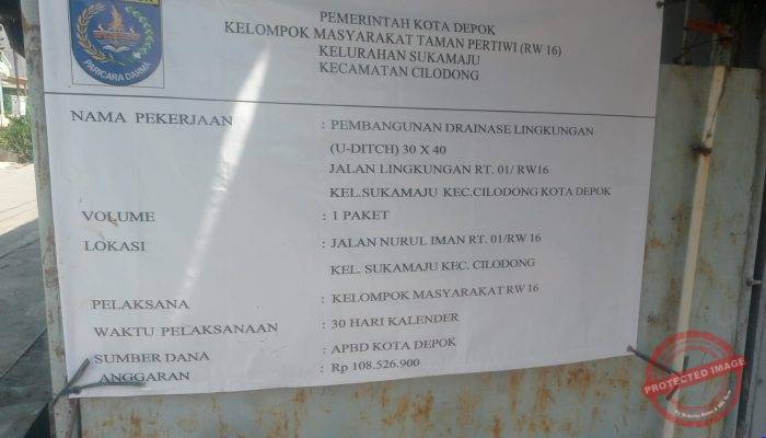 Proyek Drainase Pokmas RW 16 Dipertanyakan, Warga Mengaku Tak Dilibatkan