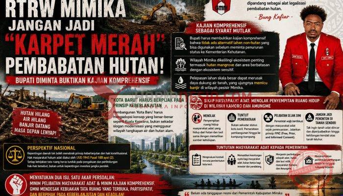 ” RTRW Mimika Jangan Jadi “Karpet Merah” Pembabatan Hutan, Bupati Diminta Buktikan Kajian Komprehensif