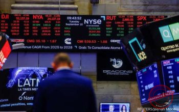 Saham Global Menguat — Ilustrasi pergerakan saham global dan yield US Treasury menjelang keputusan suku bunga The Fed