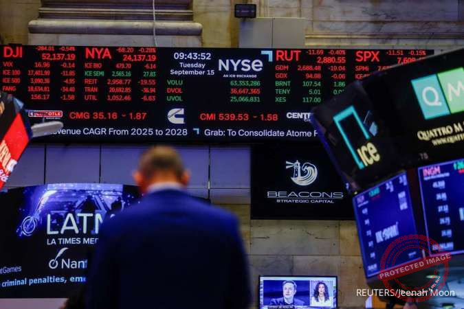 Saham Global Menguat — Ilustrasi pergerakan saham global dan yield US Treasury menjelang keputusan suku bunga The Fed