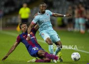 Barcelona Feyenoord — Pemain Barcelona bersiap menghadapi Feyenoord di Liga Champions di Spotify Camp Nou