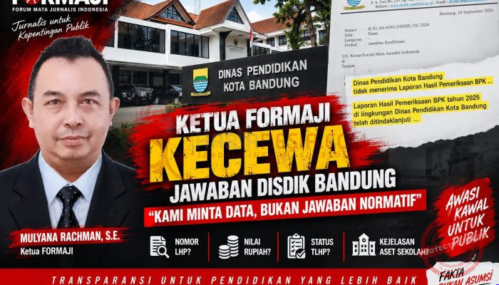 Ketua FORMAJI Soroti Jawaban Disdik Bandung: “Kami Minta Data, Bukan Jawaban Normatif!”