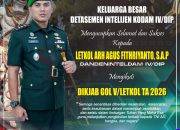 Dandeninteldam IV/Diponegoro Letkol Arh Agus Fithriyanto, S.A.P. Mengikuti Dikjab Golongan V, Detasemen Intelijen Sampaikan Dukungan & Doa