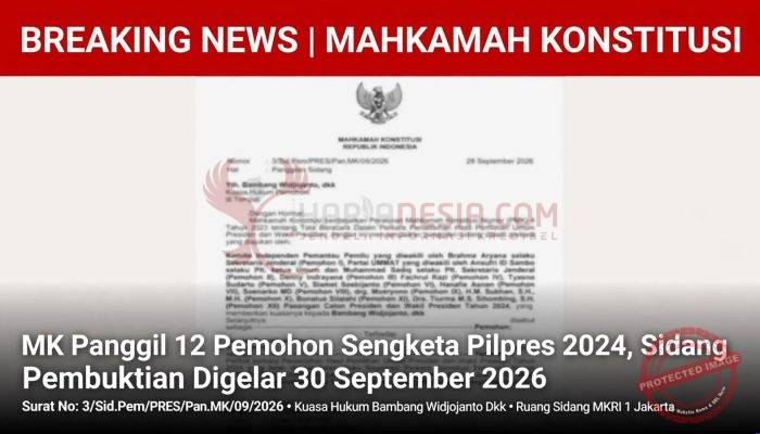 Eksklusif: MK Panggil 12 Pemohon Sengketa Pilpres 2024, Ada Nama Denny Indrayana Hingga Fachrul Razi, Sidang Pembuktian 30 September 2026