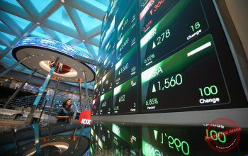 IHSG Dibuka Turun 0 — Papan digital menampilkan pergerakan IHSG turun 0,44% ke level 5.075,50 di Bursa Efek Indonesia