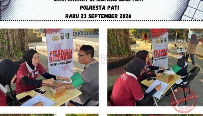 Polisi Pati Hadirkan Pelayanan Kesehatan Gratis di Alun-Alun, Warga Diimbau Hubungi 110 dan Jauhi Narkoba