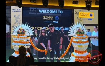 Maybank Marathon 2026: 98 — Peserta Maybank Marathon 2026 berlari di rute lari Bali dengan latar suasana khas pulau